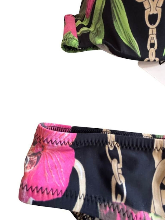 Set Bikini Floral Μαύρο Εμπριμέ