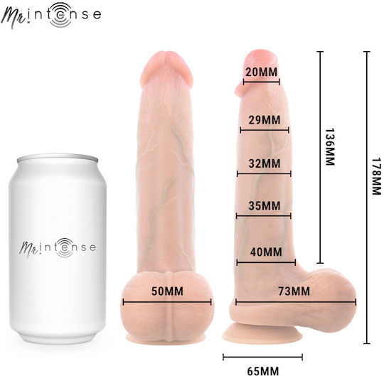 Intense Ρεαλιστικό Dildo με Όρχεις και Βεντούζα Flesh