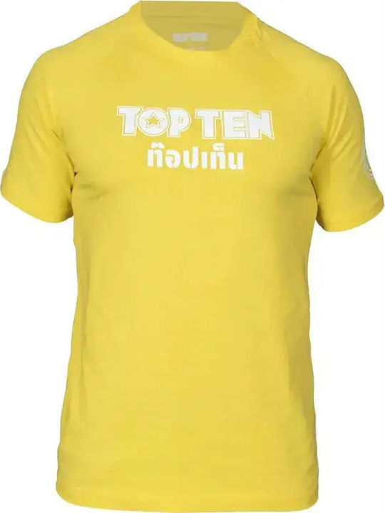 Top Ten Мъжка Къс Ръкав Блуза 1381.XS.Жълта За Муай Тай