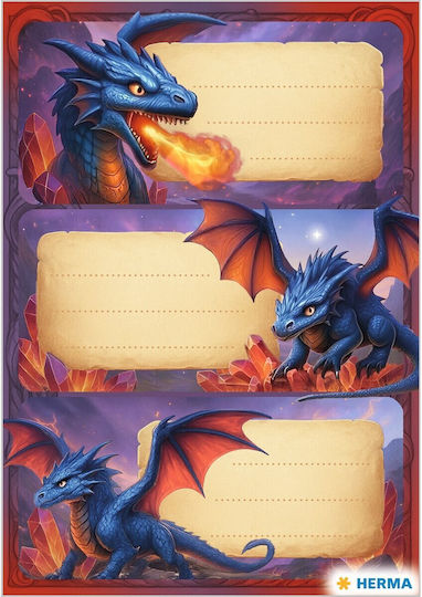 Herma Dragons Ετικέτες Τετραδίων 9τμχ