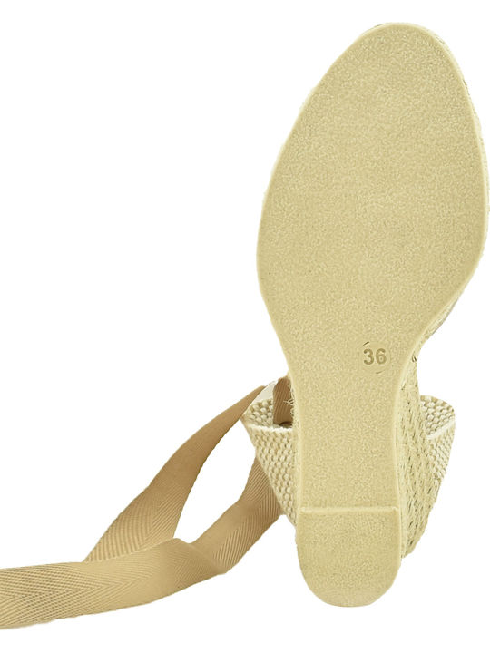 Platform Damenplattformen in Stil Espadrilles Beige