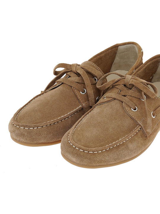 Δερμάτινα Γυναικεία Boat Shoes σε Καφέ Χρώμα