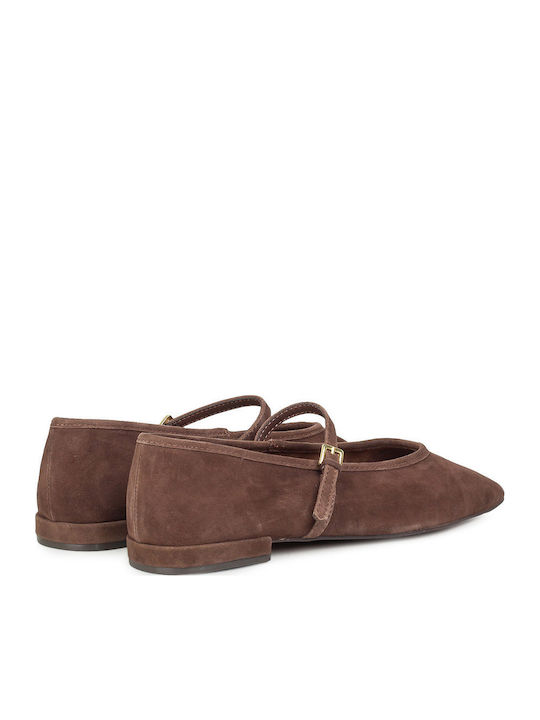 Suede Γυναικείες Μπαλαρίνες Καφέ
