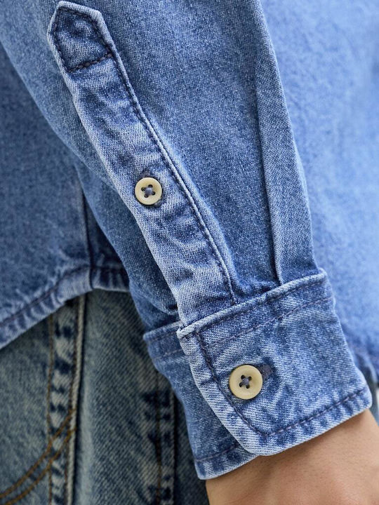 Kinderhemd Langärmelig Denim Blau