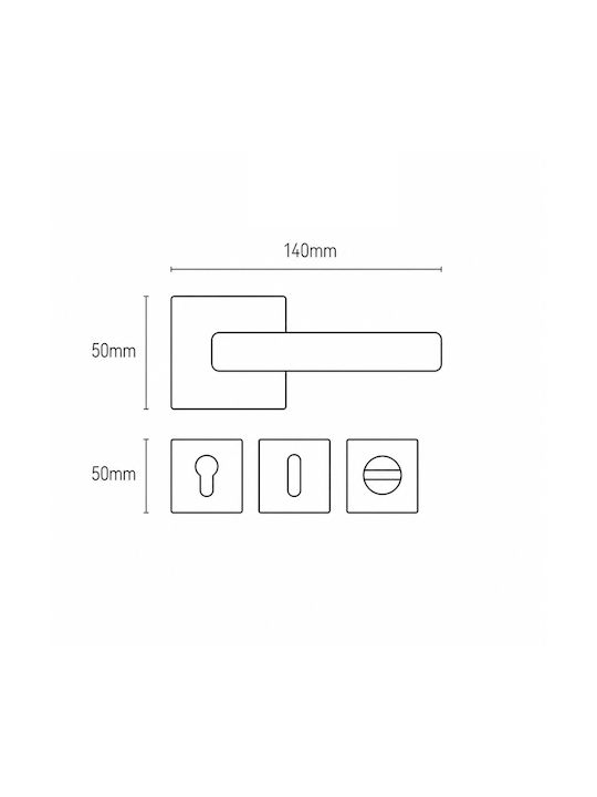 Best Design Door Handle WC Rosette 595 Matt Nickel