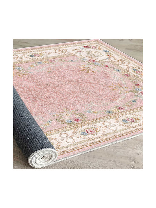Conceptum Hypnose Teppich Rechteckig Synthetisch,Polyester/Cotton/Leather Pink-ecru