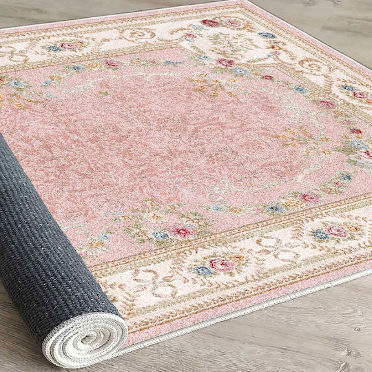 Conceptum Hypnose Teppich Rechteckig Synthetisch,Polyester/Cotton/Leather Pink-ecru