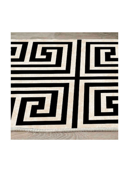 Conceptum Hypnose Teppich Rechteckig Synthetisch,Polyester/Cotton/Leather Black-white