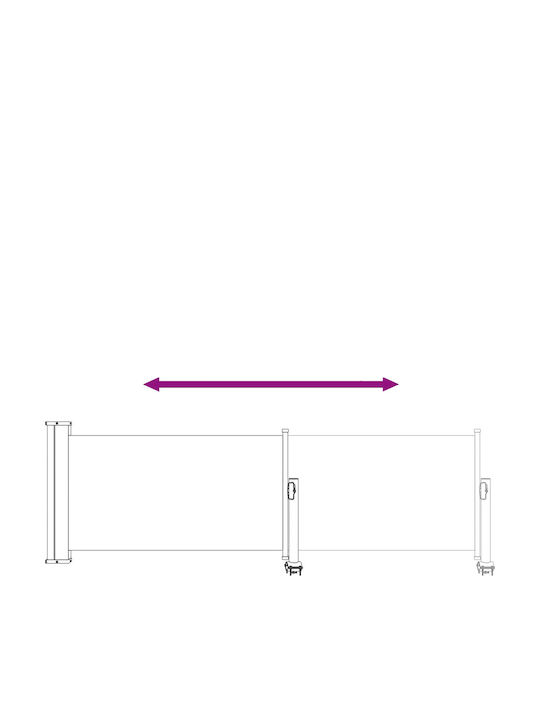 vidaXL Seitliche Markise Terrasse Grau 0.8x3m