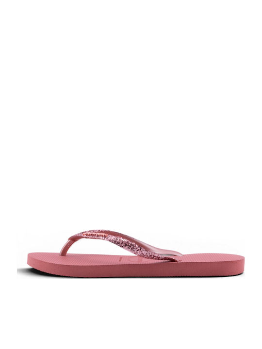 Havaianas Slim Glitter Ii Σαγιονάρες Ροζ Χρυσό