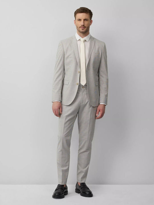 Pantalon Bărbați De Costum Slim Fit Gri