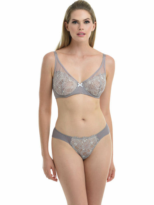 Damen Brasilien Nahtlos mit Spitze Beige