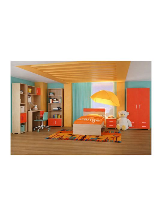 Kids Bedroom Set Red 7 Pieces with Bed for Mattress 110x190cm