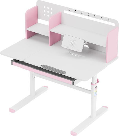 Kinder Schreibtisch aus Melamin Rosa 100x60x92-112cm