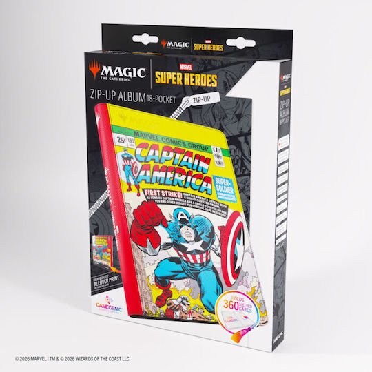 Pokemon Super Heroes - Captain America/Schwarzer Panther Magic: The Gathering Bindemittel Standardgröße Schwarz