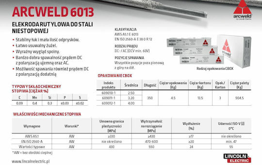 Lincoln Arcweld 6013 Electrozi Ø 3.2 4.5kg