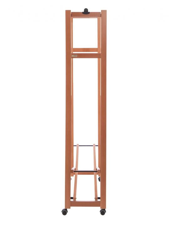 Arredamenti Italia Wheeled Wooden Telescopic Brown Garment Rack 78x31x160cm