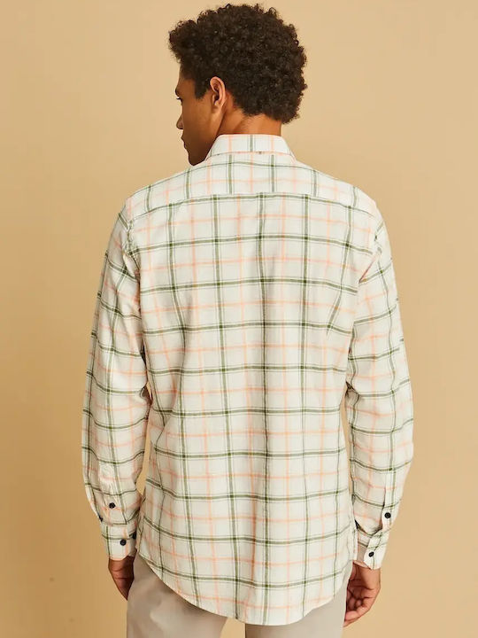 Long Sleeve Shirt in Regular Fit Checked Orange