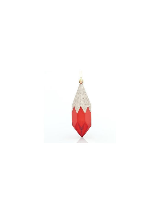Eurolamp Plastic Red Champagne Glitter Diamond Set 3pcs 13x4.5cm 600-42663