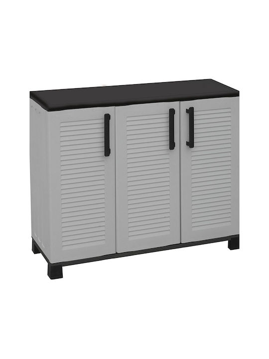 Dreiblättrige Außenschrank aus Polypropylen mit Trennwand & 1 Regal 102x37x89cm
