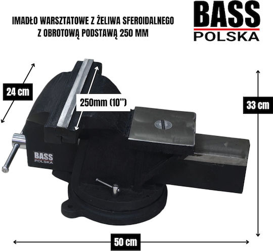 Bass Polska Drehbare Schraubstock Mechanisch aus Mangan mit Maximale Öffnung 250mm