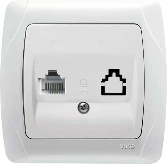 RJ11 Telefonsteckdose Weiß Carmen