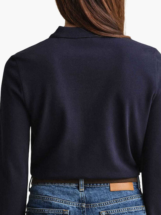 Women's Cotton Long Sleeve Dark Blue Blouse