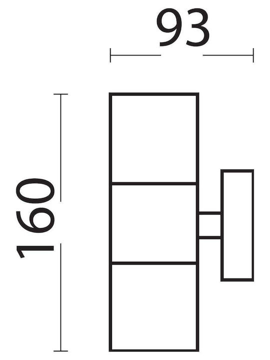 Horoz Electric Wandmontierte Außenbeleuchtung Punkt GU10 IP44 Doppelstrahl 9,3cm