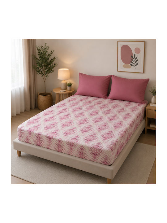 Flamingo Sheet Super-Double with Elastic 160x200+32cm. Lilac
