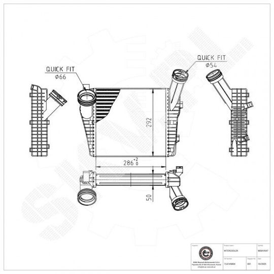 Radiator Aer Supraalimentare Audi Q7 Porsche Cayenne VW Touareg 7P0145804A