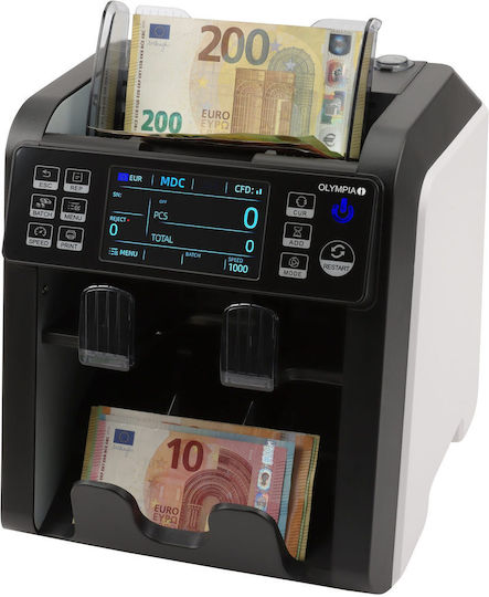 Olympia Nc 800 – Bill Counter & Counterfeit Banknote Detector 2 Cis Sensors Reject Pocket & Customer Display