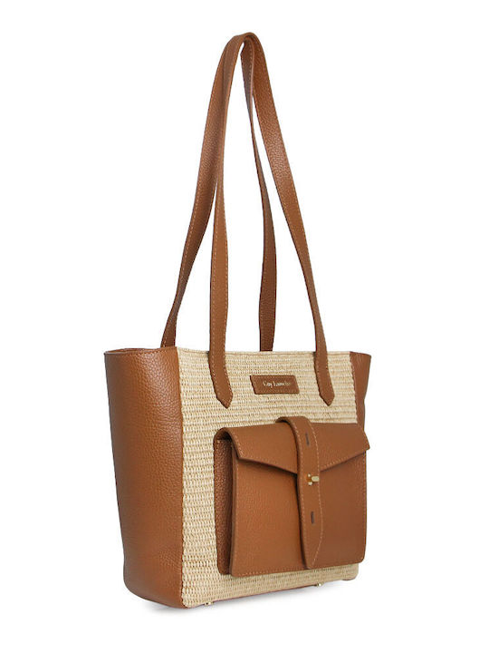 Straw Women's Shoulder Bag Tabac Brown