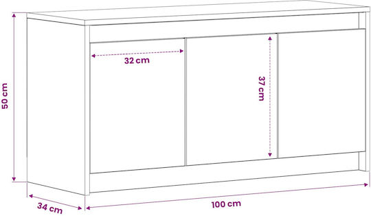 vidaXL TV-Ständer Gebrauchtes Holz M100xT34xH50cm