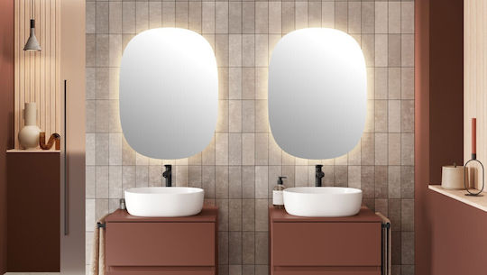 Geberit Einbau Badezimmerwaschbecken aus Porzellan 55x35cm Weiß