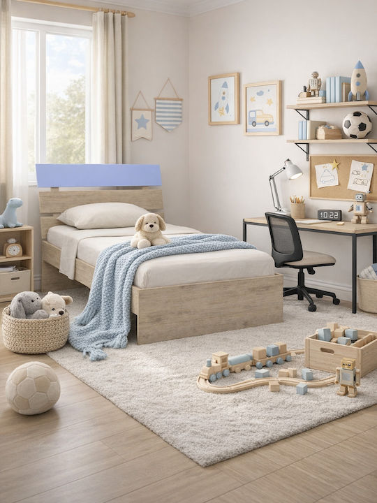 Note Kids Bed Classic Single Blue for Mattress 90x190cm