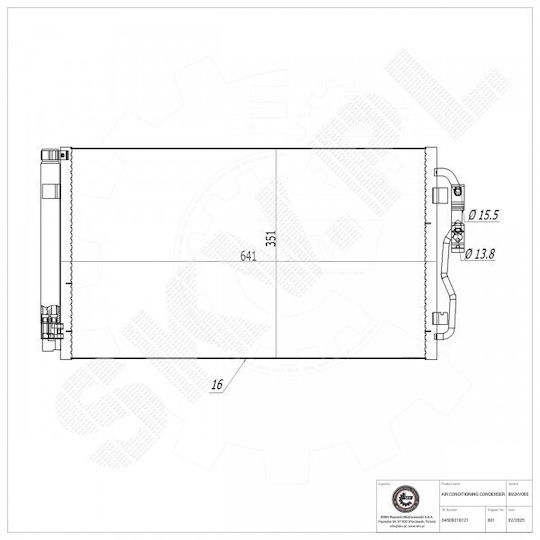 Ψυγείο Κλιματισμού Bmw 1 2 3 4 I3 I8 64509218121
