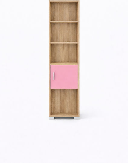 No 13 Βιβλιοθήκη Δαπέδου Ξύλινη Ροζ 40x30x180cm