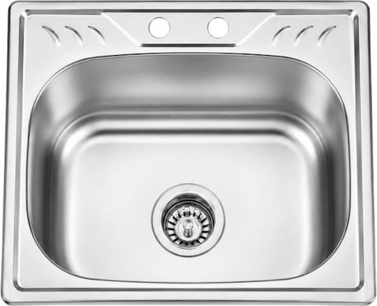 Inter Ceramic 5443P Drop-In Inox със смесител Μ53xΠ42см сребърен Inter Ceramic 5443P Drop-In Inox със смесител Μ53xΠ42см сребърен