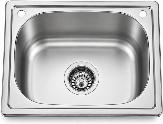 Inter Ceramic 5037 Drop-In Inox Μ50xΠ37см Сив Inter Ceramic 5037 Drop-In Inox Μ50xΠ37см Сив
