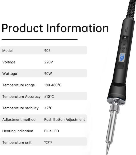 Digital Ceramic Electric Soldering Iron 90w 220v Adjustable Temperature LCD Display Dgyibao 988