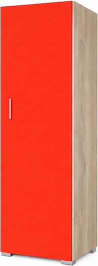 G1 Μονόφυλλη Ντουλάπα Δρυς-Κόκκινο 48x50x180cm