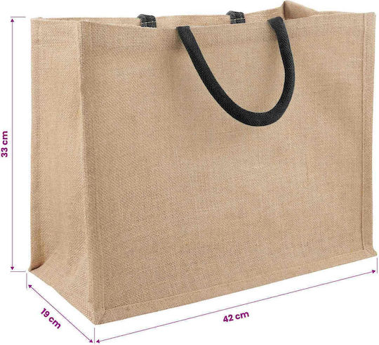 Vidaxl Чанти Юта 5 Бр Натурален Черен 42 X 33 X 19 См
