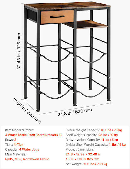 Vevor Metallic Container Stand 11lt