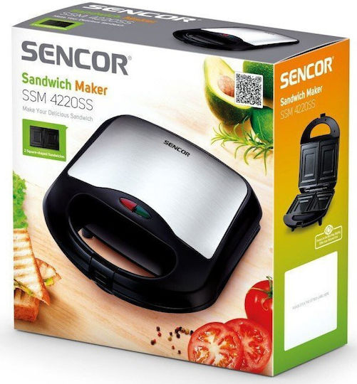 Sencor Τοστιέρα για 2 Τοστ 700W Inox