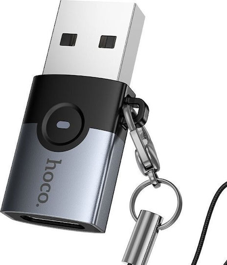 Hoco UA46B USB-A Männlich Zu USB-C Weiblich Konverter Grau