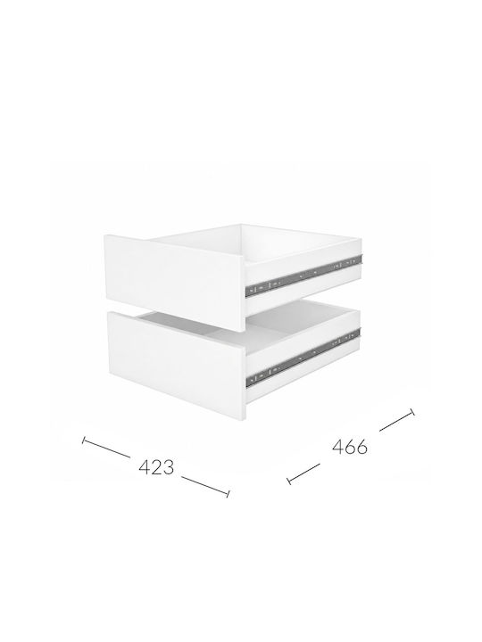 Alphab2b Garderobenschublade aus Metall WHITE 43x60cm GR-DR4360WH 1Stück