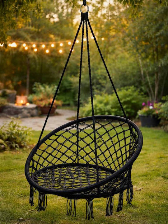 Hanging Chair Fabric W80xD80xH45cm Black Hanging Chair Fabric W80xD80xH45cm Black