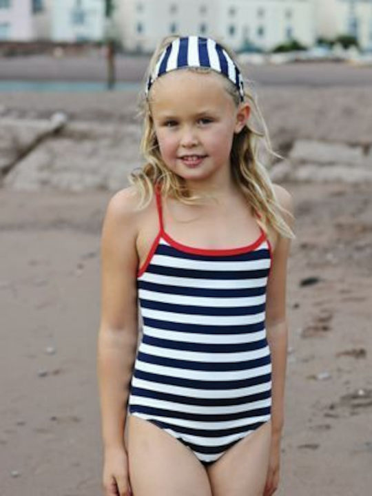 White Kinder Badebekleidung Einteilig Marineblau Weiß
