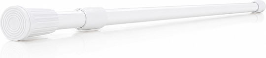 32.0580 Telescopic Straight Shower Curtain Rod With Suction Cup Made Of Stainless Steel White 120cm