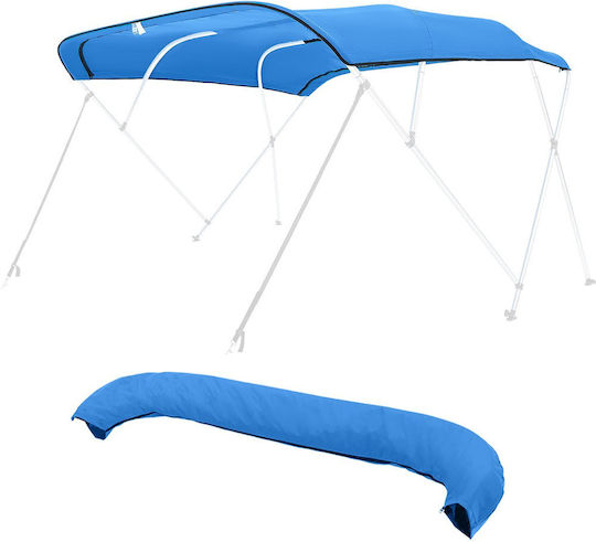 Replacement Top Cover Vevor 4 Bow Bimini Length 2440 Mm Durable 600d Marine Grade Waterproof Boat Shade Cover Storage Tent Sleeve Zipper Easy Installation 2464-2616 Mm W Blue Without Frame